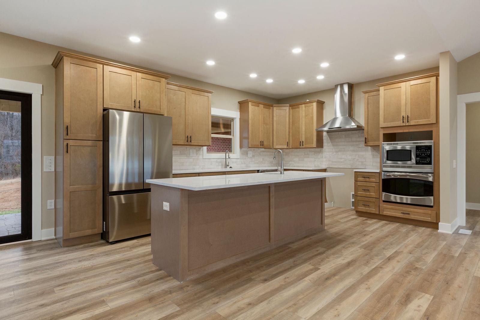 Weber Custom kitchen with stained-wood island